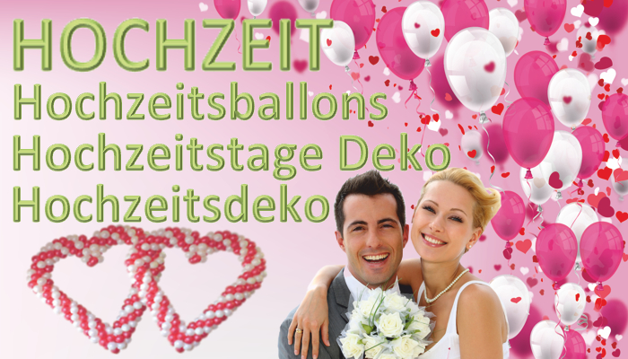 Hochzeit, Hochzeitsdeko, Hochzeits-Luftballons